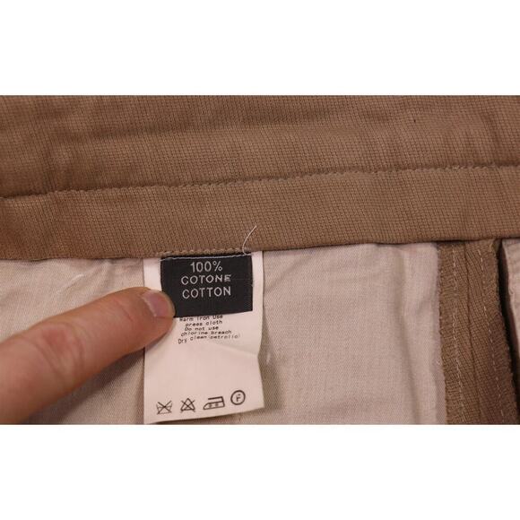 GTA il Pantalone Tan Flat Front Cotton Knit Twill Chino Pants 32x28 - Picture 8 of 8